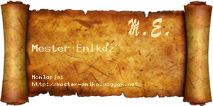 Mester Enikő névjegykártya